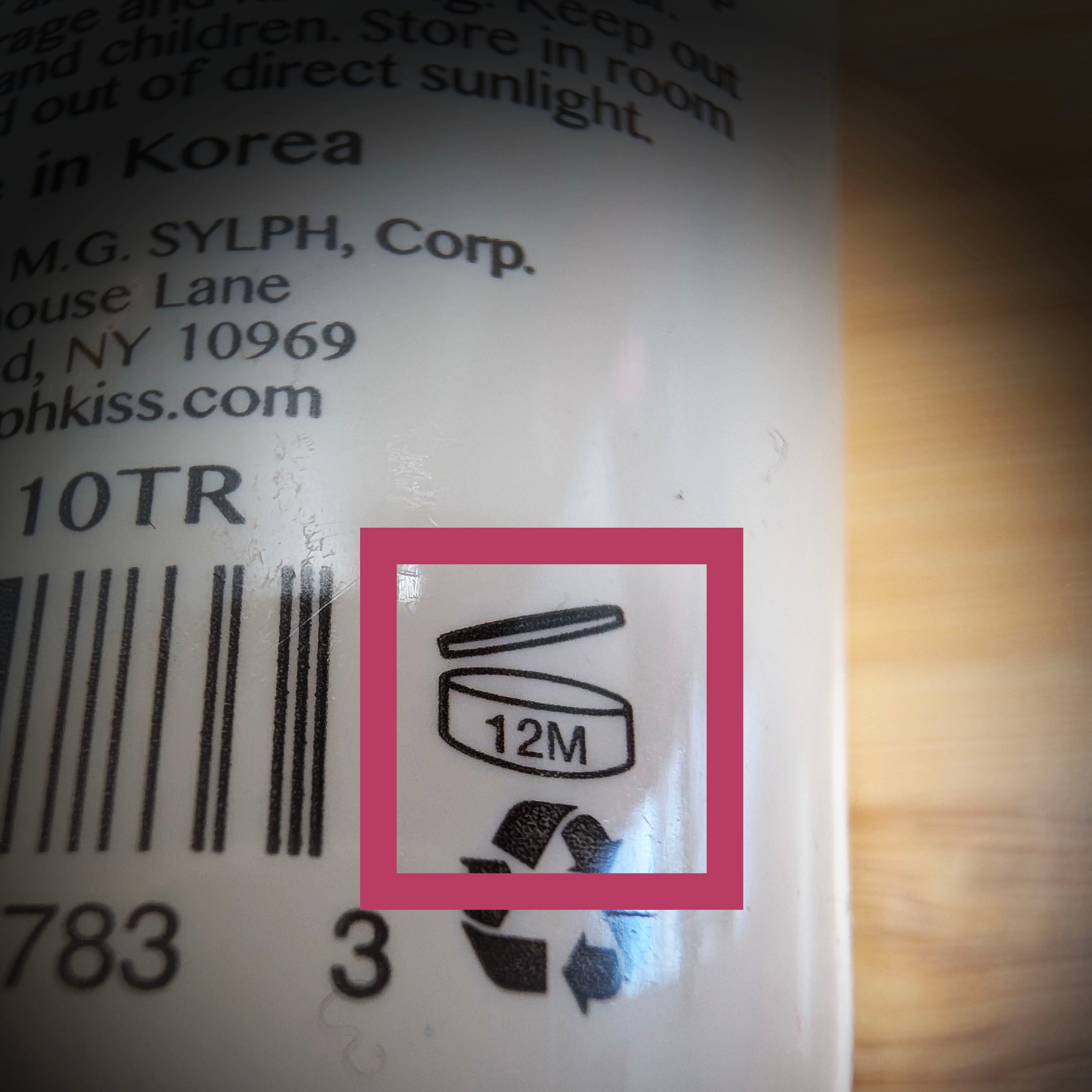 Cosmetic Period After Opening (PAO) symbol